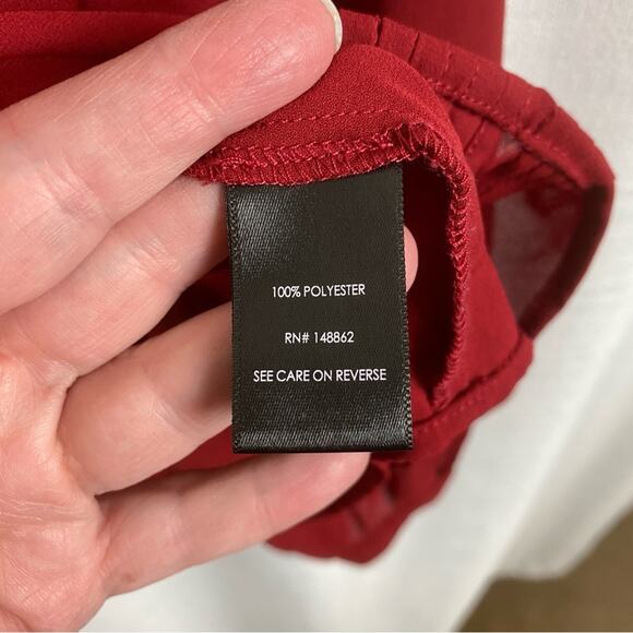 Torrid Burgundy Red Georgette Pintuck Button Front Blouse Sz.1 - Picture 11 of 13
